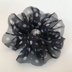 Polkadot pin or hair clip barrette w bling